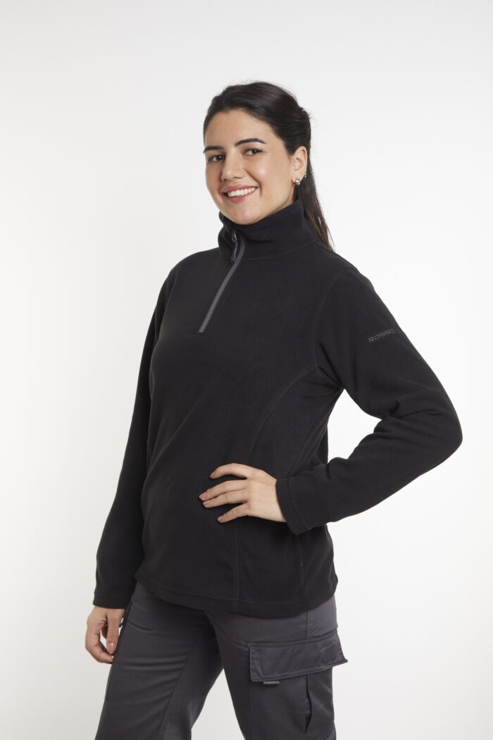 Polar Medio Cierre<br>Clasic Negro Mujer