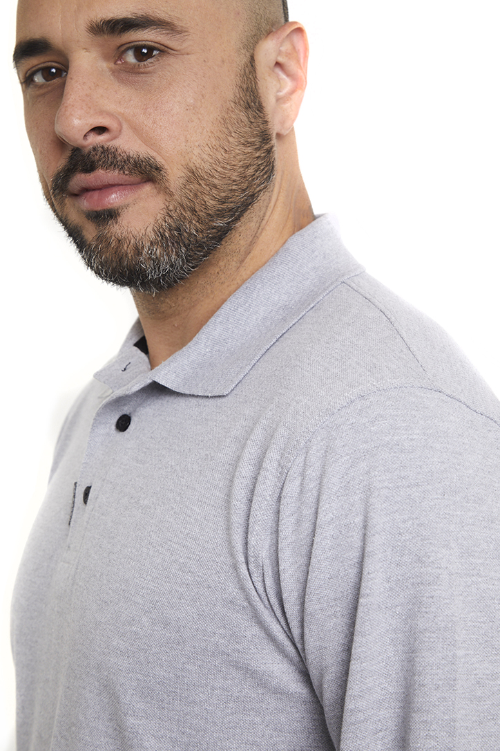 Polera Composición<br> Piqué Gris - Imagen 3