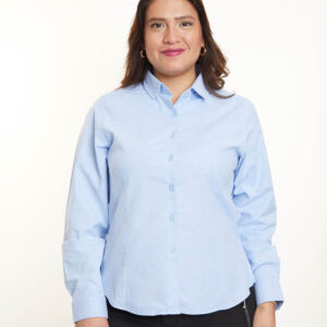 camisa dorian celeste mujer