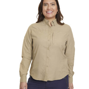 Camisa UV Outdoor <br> Beige Mujer
