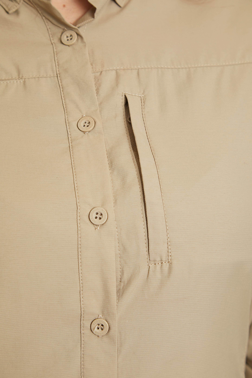 Camisa UV Outdoor <br> Beige Mujer - Imagen 2