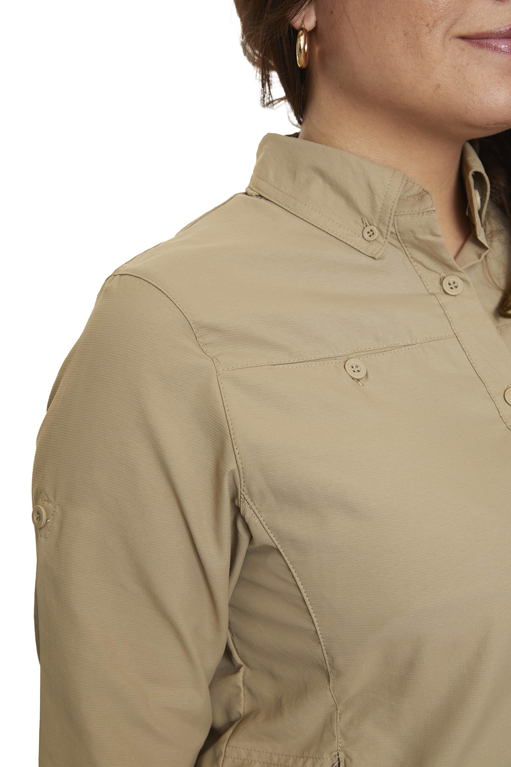 Camisa UV Outdoor <br> Beige Mujer - Imagen 5